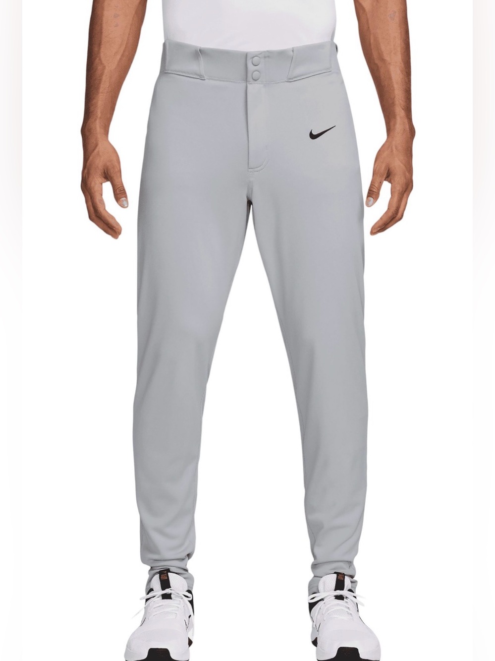 Nike Vapor Men’s Small Grey High Waist Snap Zip Fly Slim fit Baseball Pants NWT